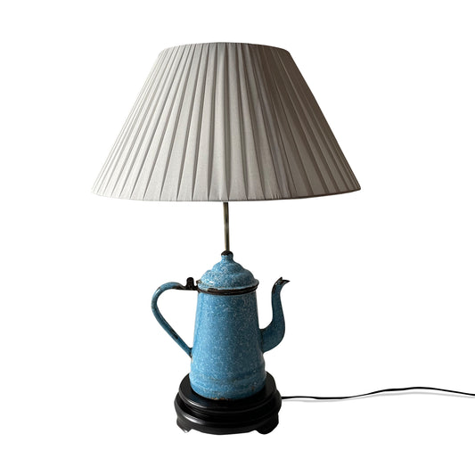 Emaille Kanne Tischlampe